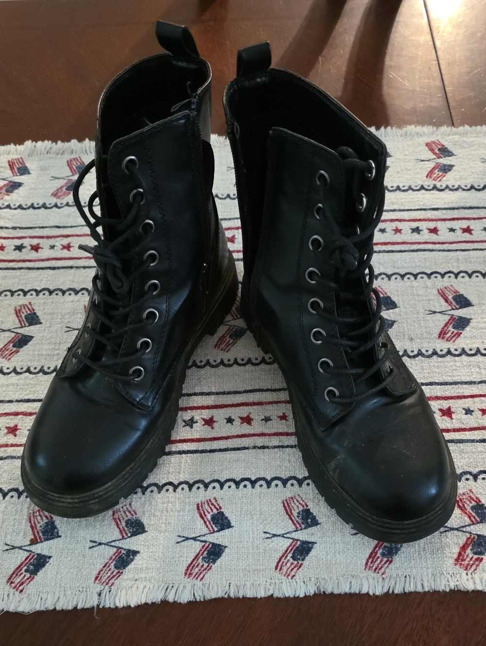 Classic Black Women's Lace-Up Combat Boots